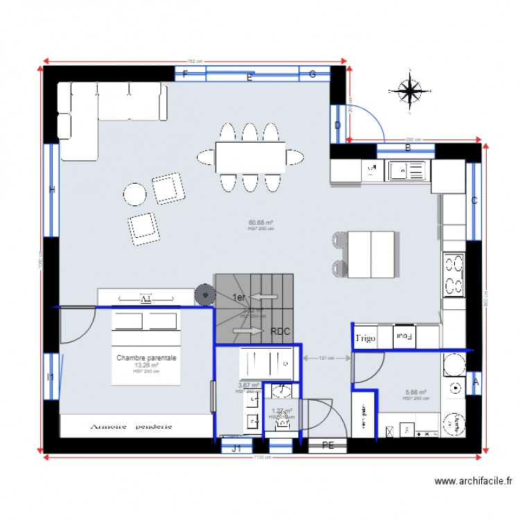 Plan Cercier version plan B. Plan de 0 pièce et 0 m2