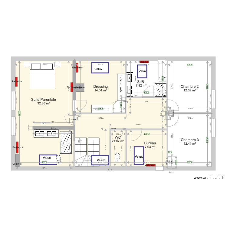 Plan Etage Santeny 1. Plan de 0 pièce et 0 m2