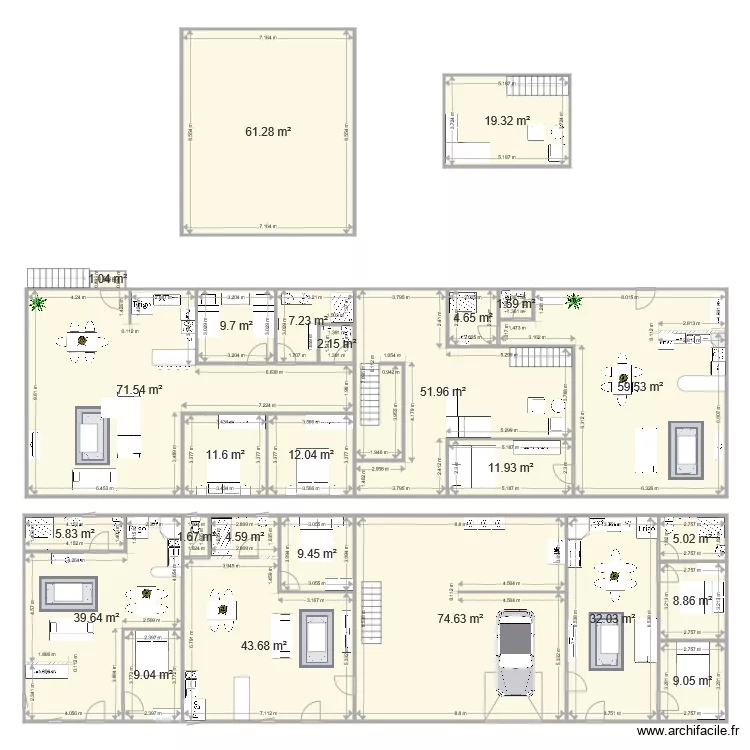RDC appartements 1 et 2 v2. Plan de 