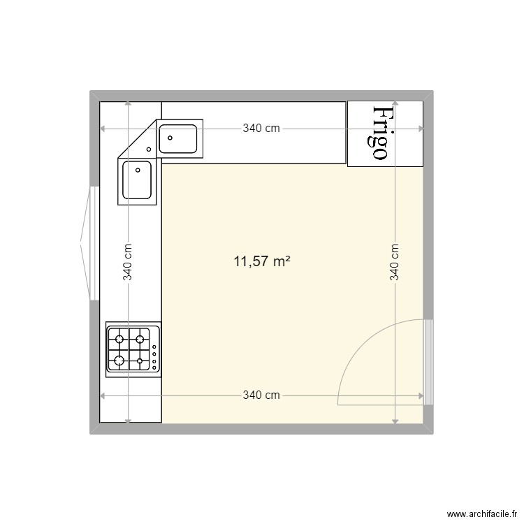 youssef soltane. Plan de 5 pièces et 58 m2