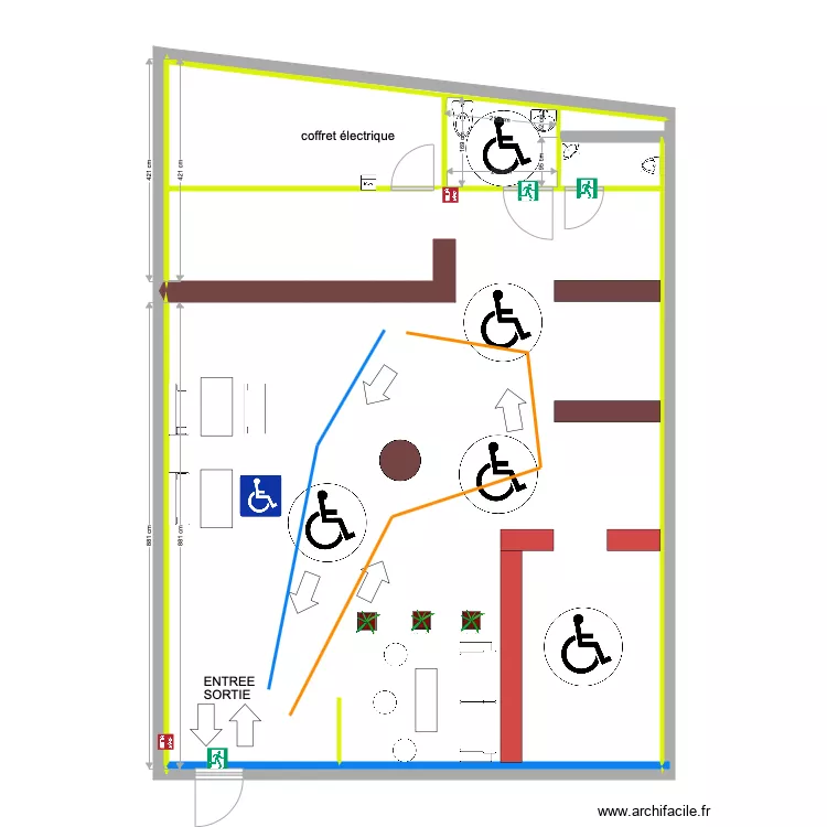cave a bar 3 plan PMR. Plan de 