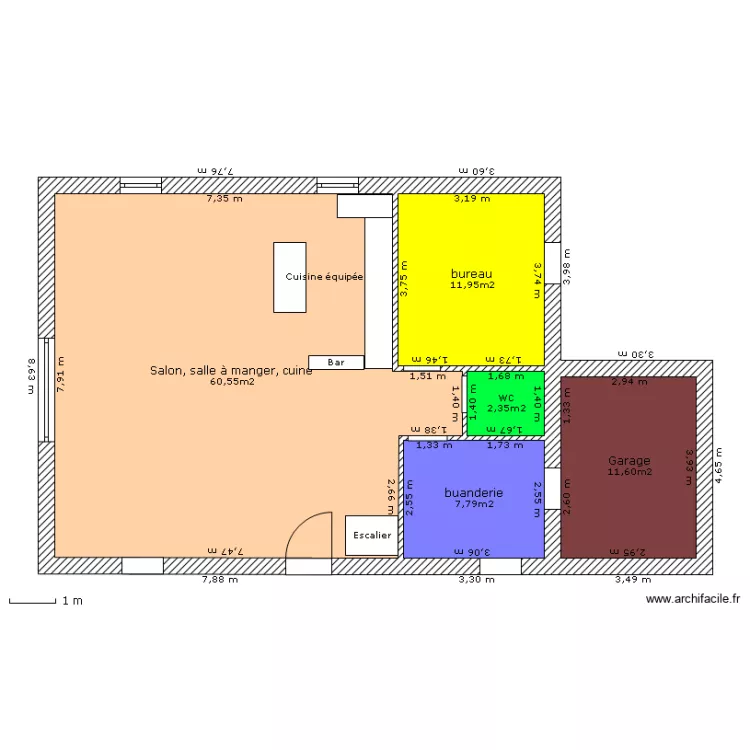 maison en bois 1bis. Plan de 