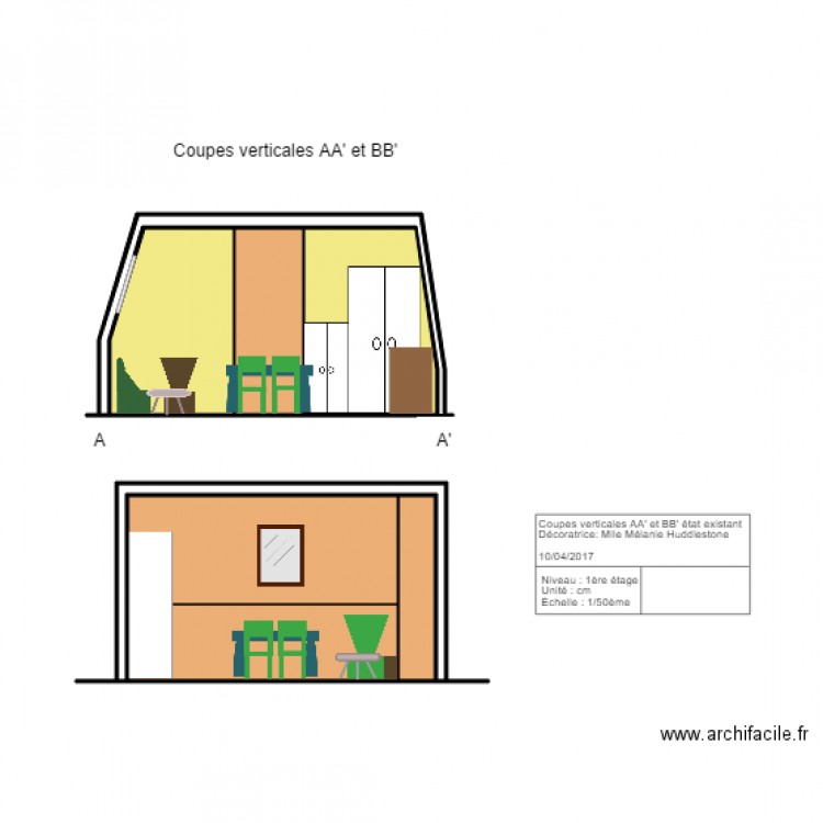 coupe aa et bb . Plan de 0 pièce et 0 m2