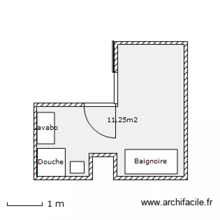 salle de bain. Plan de 