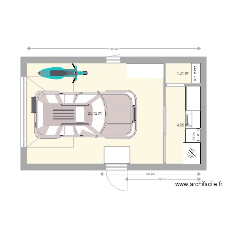 garage. Plan de 0 pièce et 0 m2