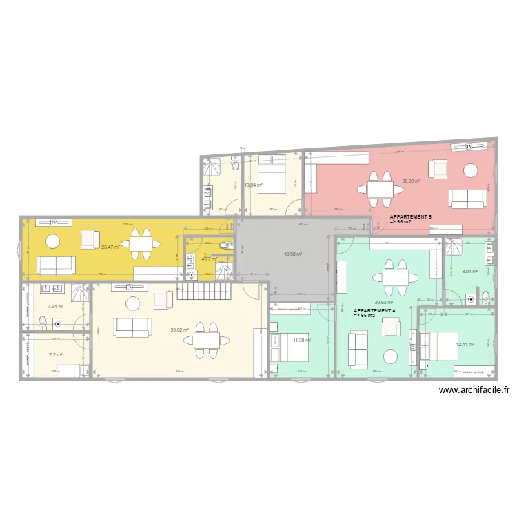 Immeuble R&eacute;almont R2 &eacute;tage dec 2019. Plan de 