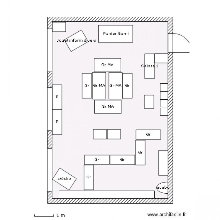 Salle classe. Plan de 0 pièce et 0 m2
