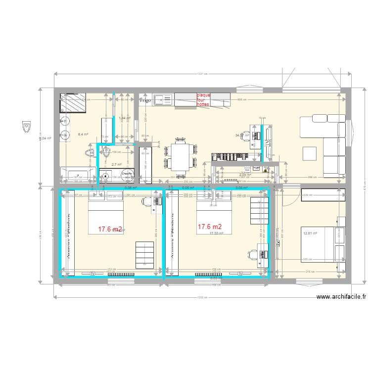 bnb proto appart 4. Plan de 0 pièce et 0 m2