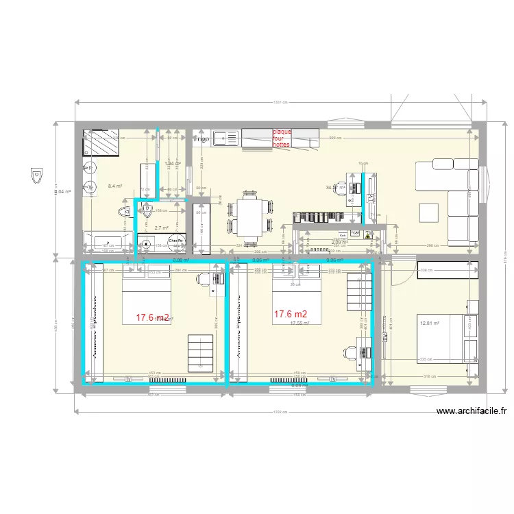 bnb proto appart 4. Plan de 