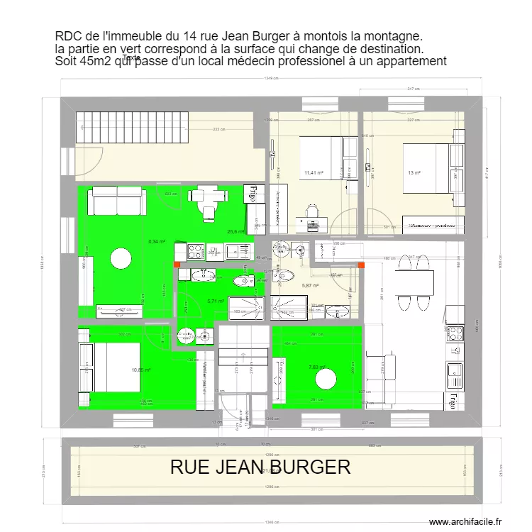 PLAN RDC POUR DECLARATION TRAVAUX. Plan de PLAN RDC POUR DECLARATION TRAVAUX. Plan de