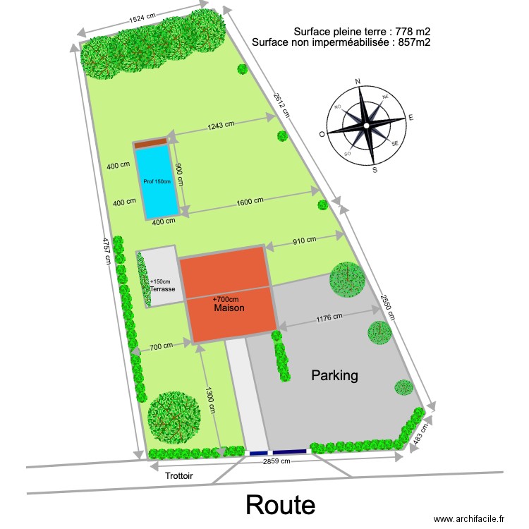 Plan de masse maison. Plan de 6 pièces et 486 m2