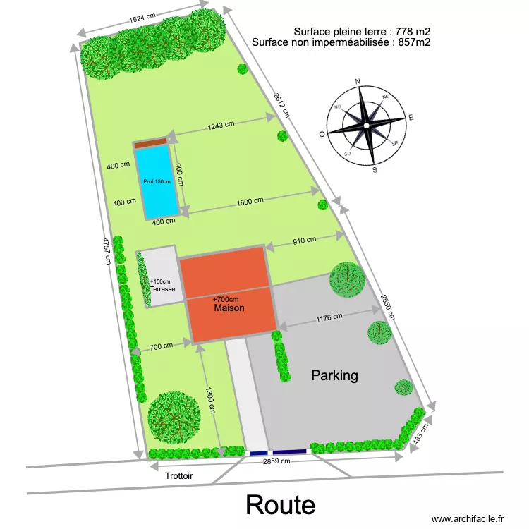 Plan de masse maison. Plan de 