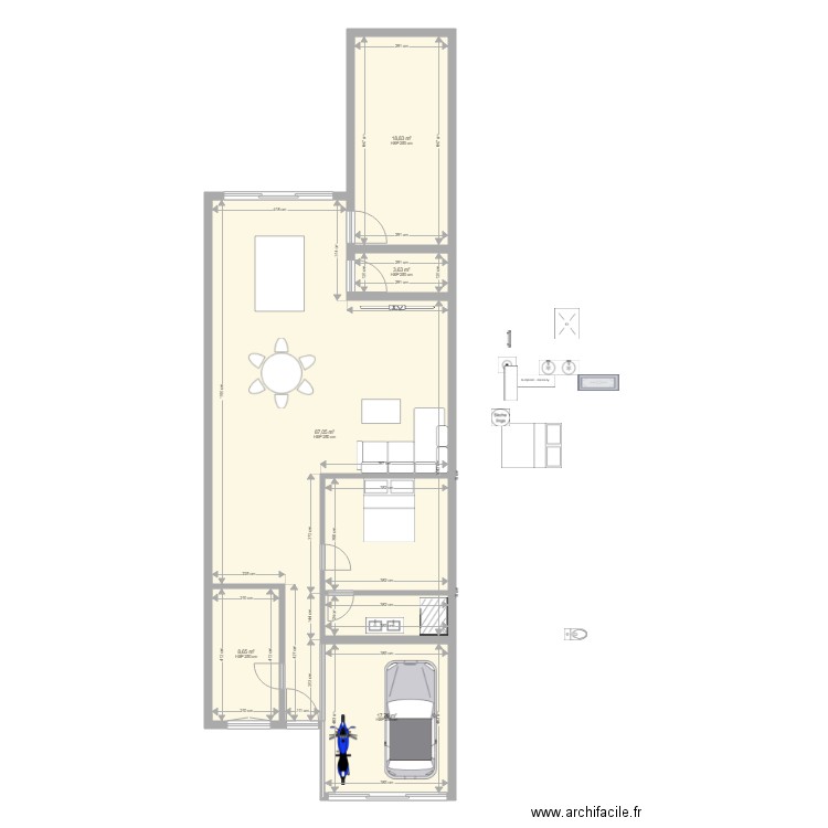 maison thomas modifiée. Plan de 0 pièce et 0 m2