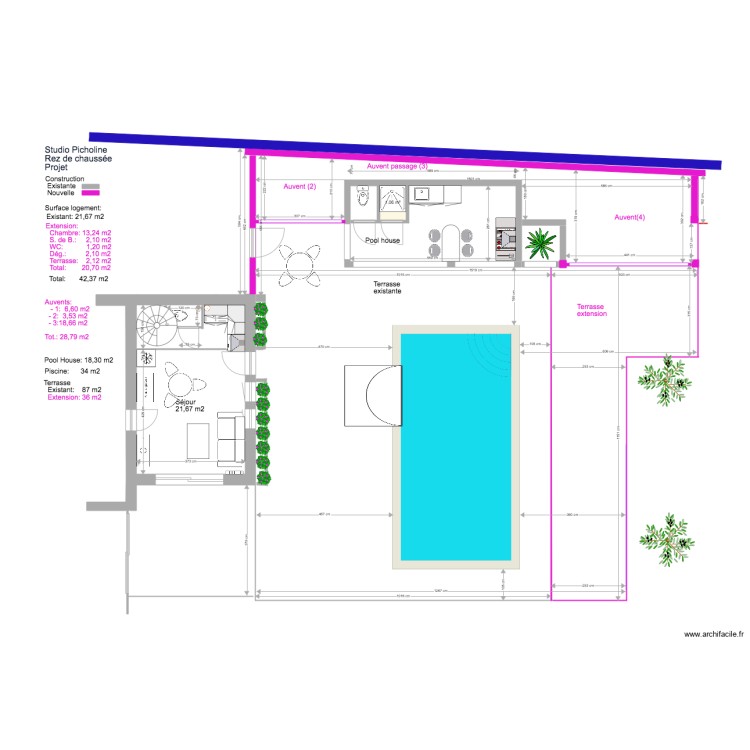 Studio Picholine Projet 4 Rez de chauss&eacute;e PC 4. Plan de 0 pièce et 0 m2
