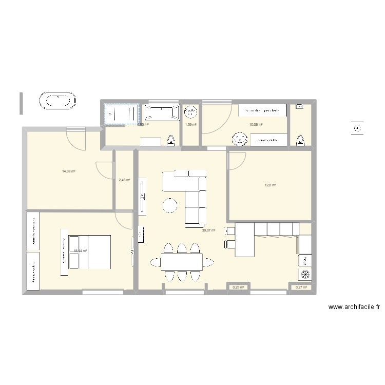 interieur roubaix. Plan de 10 pièces et 106 m2