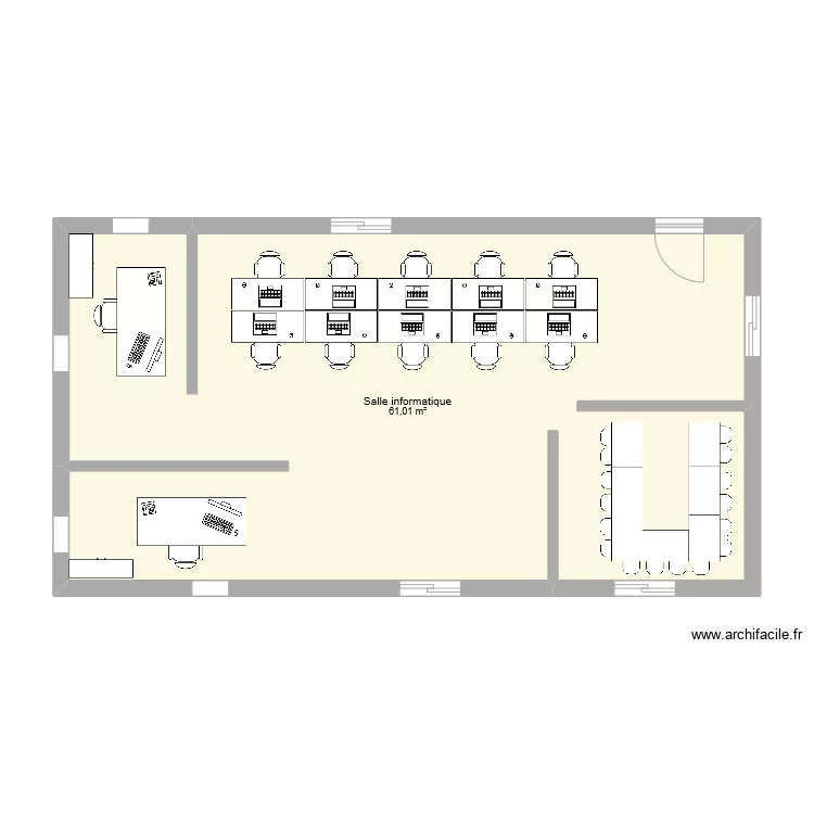 Salle informatique. Plan de 