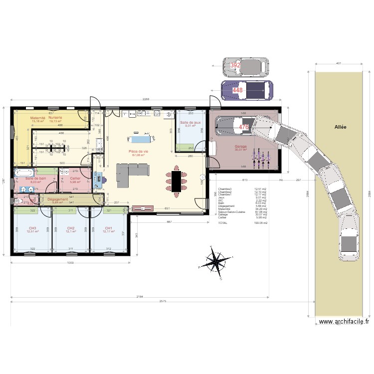 Architecte 1. Plan de 13 pièces et 282 m2