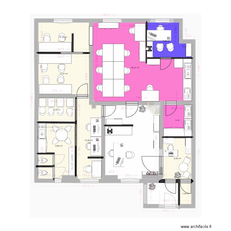 local aménagé V2. Plan de 0 pièce et 0 m2
