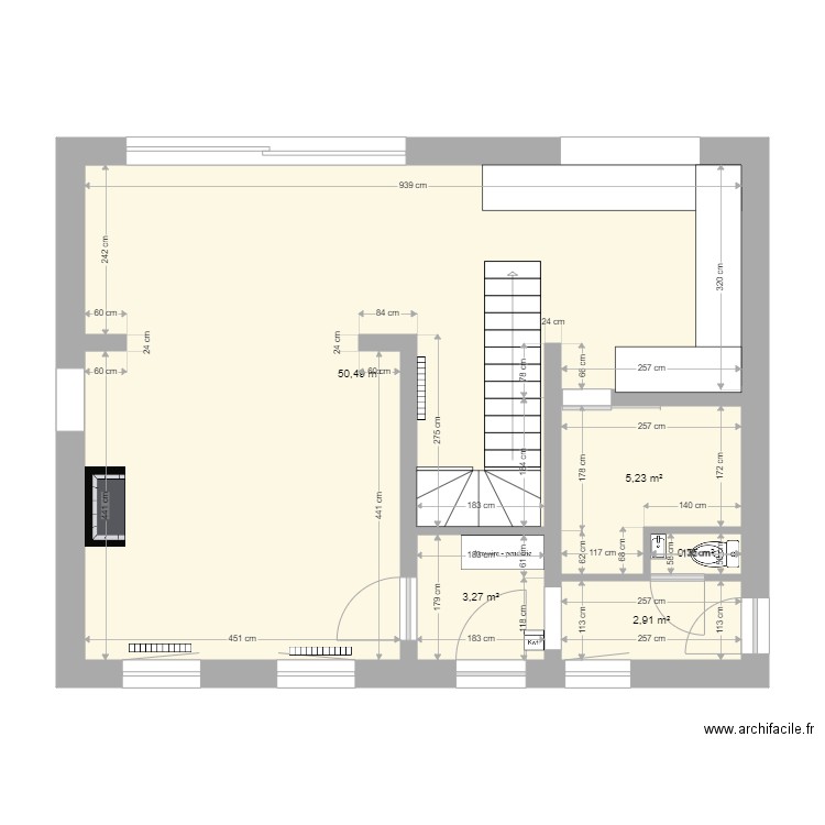 plan maison  RDC Gros oeuvre . Plan de 0 pièce et 0 m2