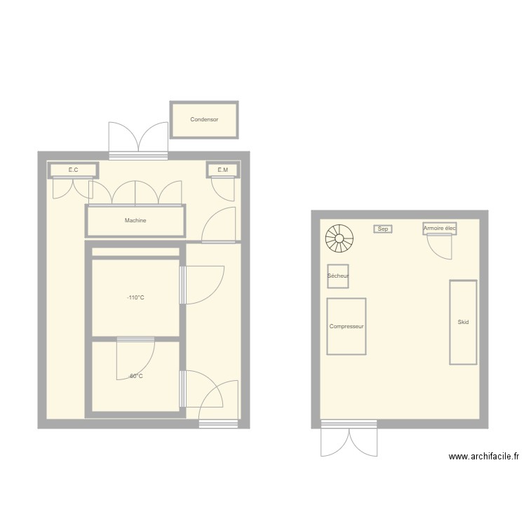 Creps Dijon. Plan de 14 pièces et 60 m2