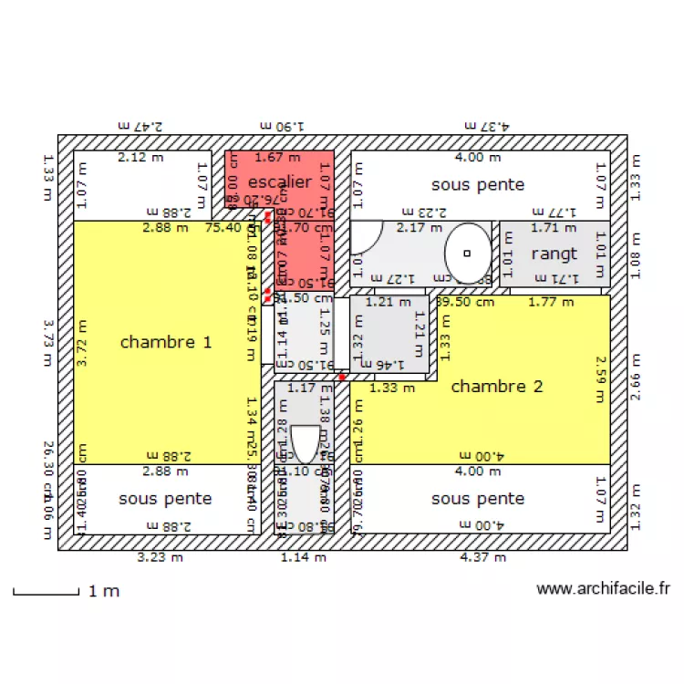 dessus garage. Plan de 