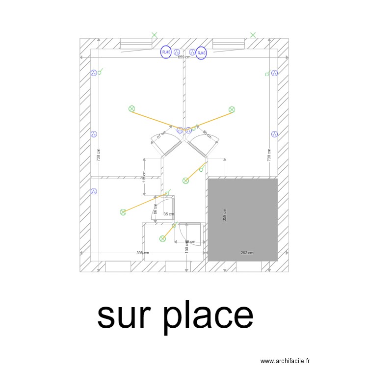 guillem etage. Plan de 5 pièces et 35 m2