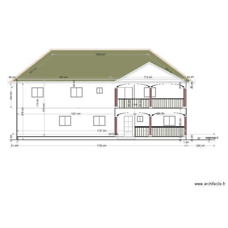 facade entrée sud ouest. Plan de 0 pièce et 0 m2