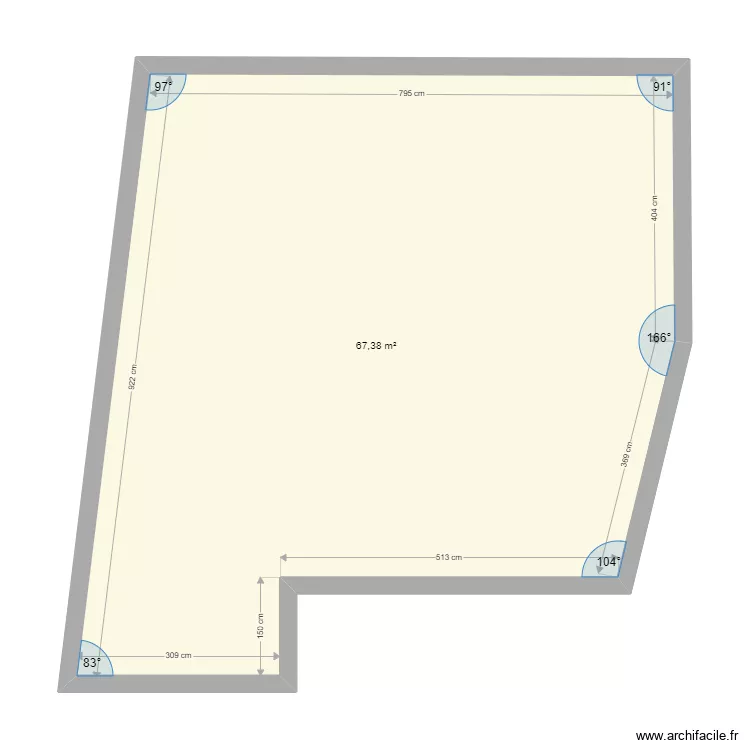 ker marylou. Plan de 1 pièce et 67 m²