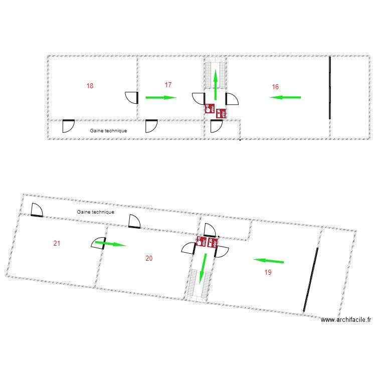 Bruyelles 42 étage extension. Plan de 0 pièce et 0 m2