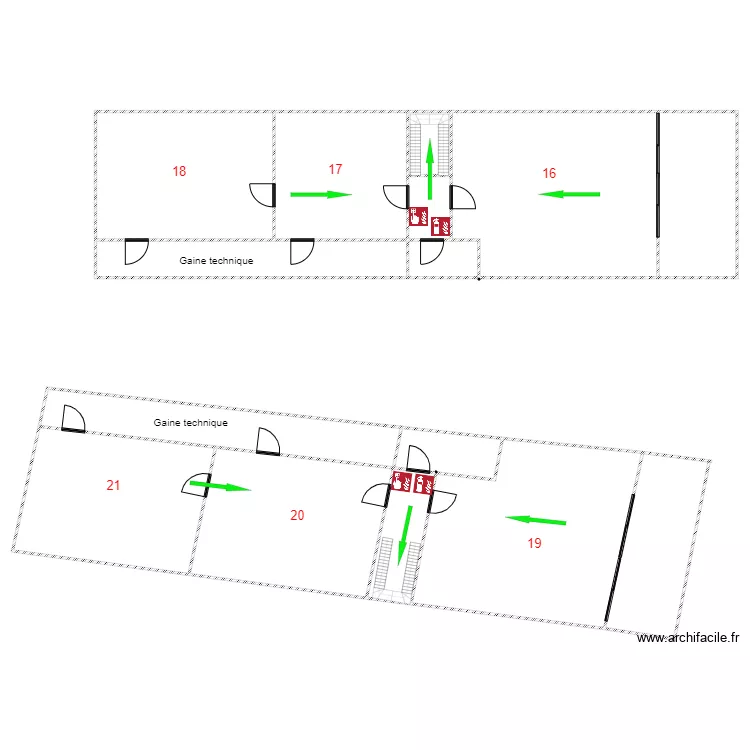 Bruyelles 42 &eacute;tage extension. Plan de 