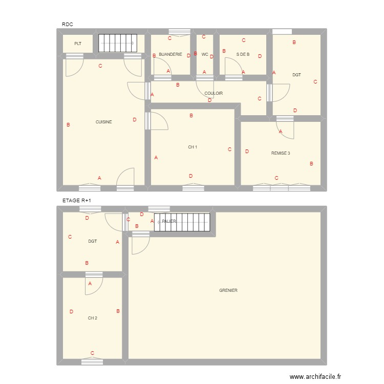 STEVENS PLOMB. Plan de 14 pièces et 146 m2