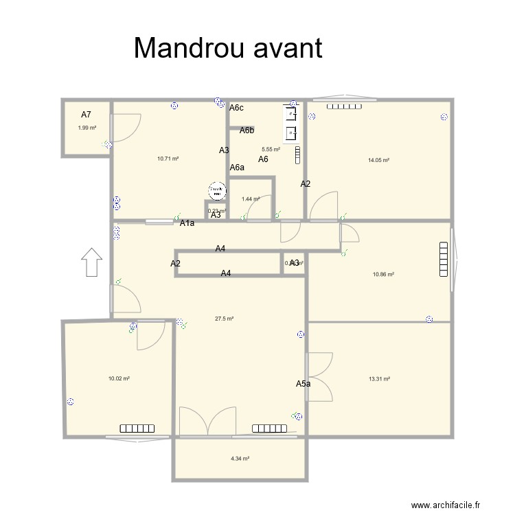 Castelneau Mandrou avant murs égaux. Plan de 0 pièce et 0 m2