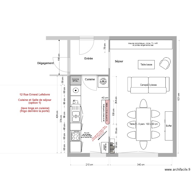 lefevre salon cuisine (1). Plan de 0 pièce et 0 m2