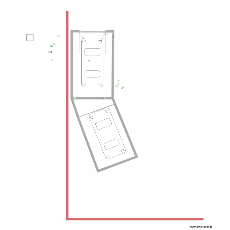 Double garage   atelier en L titoupacas. Plan de 