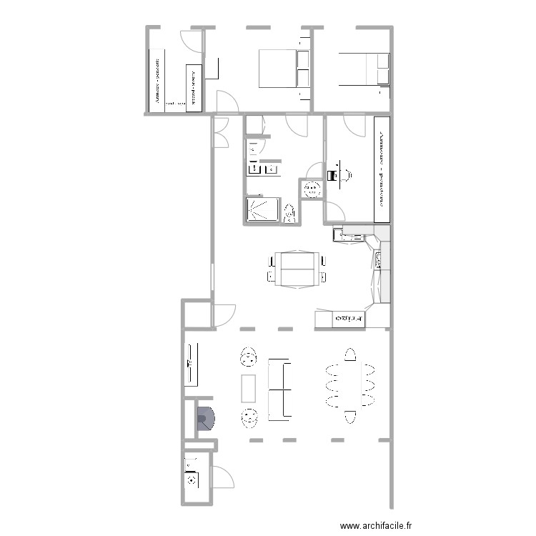 carlos 3. Plan de 6 pièces et 22 m2