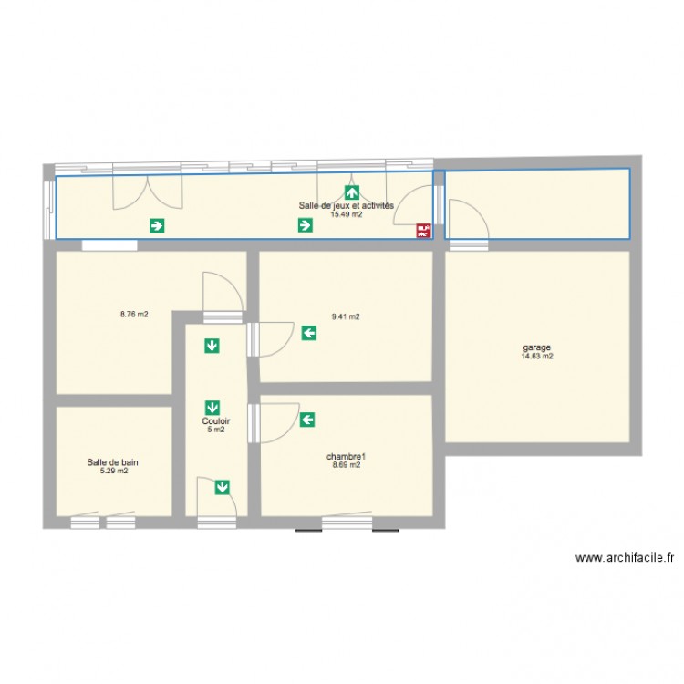 Plan evacuation incendie MAM. Plan de 0 pièce et 0 m2