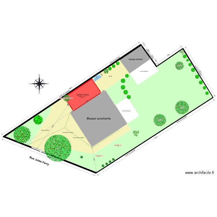 plan de masse dp2. Plan de 4 pièces et 825 m2