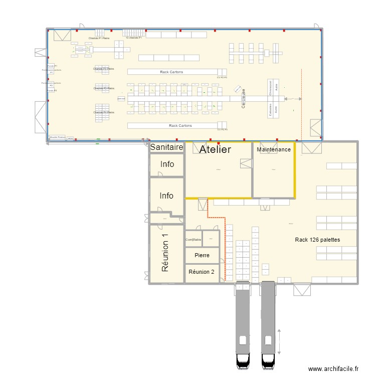 Nouveau batiment V17. Plan de 13 pièces et 1864 m2