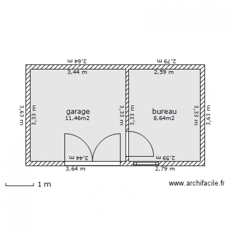garage et bureau wedo. Plan de 0 pièce et 0 m2