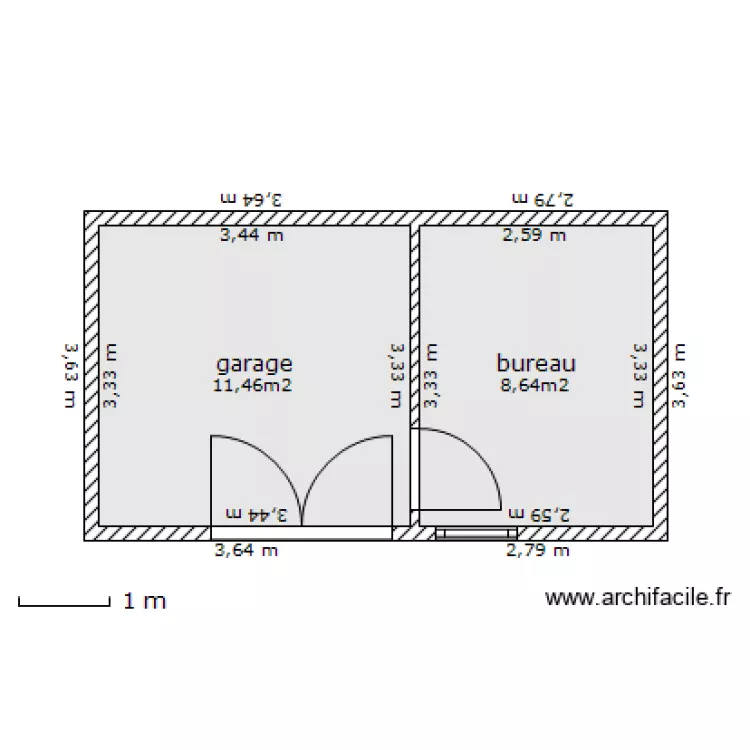 garage et bureau wedo. Plan de 