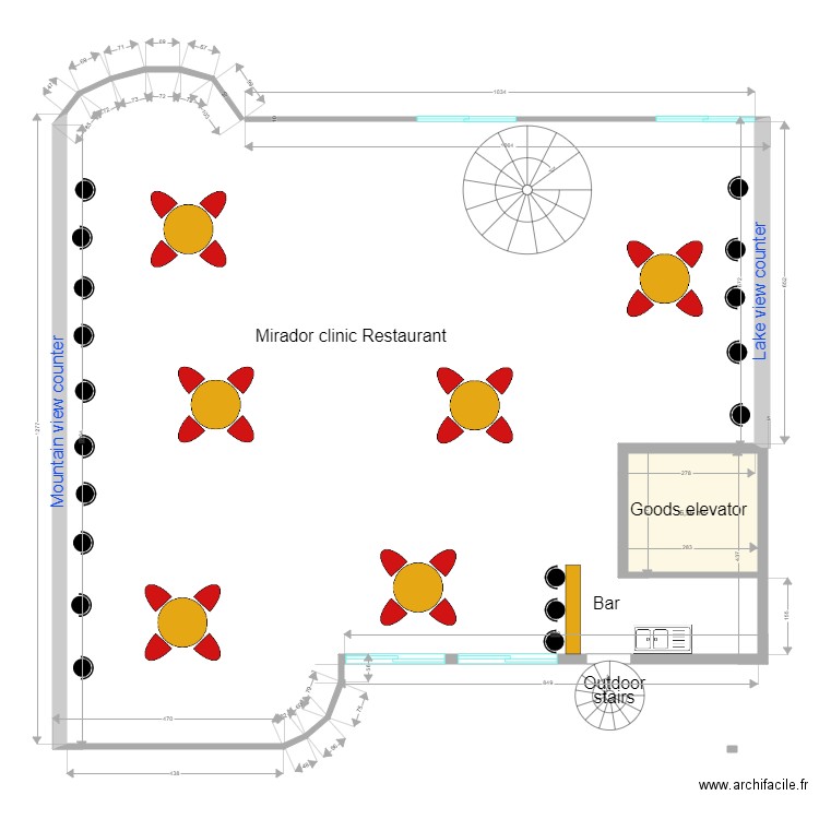 mirador clinic fourth floor. Plan de 1 pièce et 6 m2