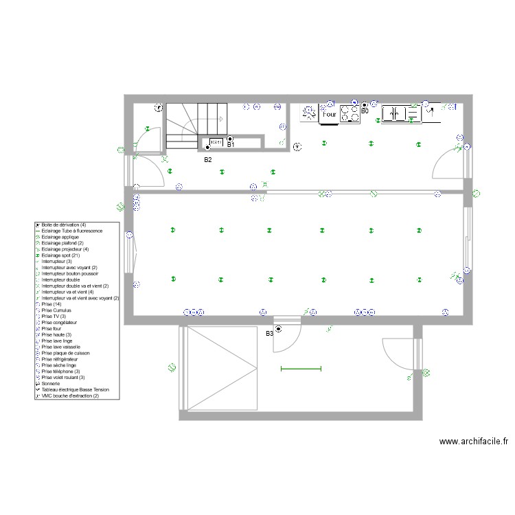 thibaut RdC elec. Plan de 0 pièce et 0 m2