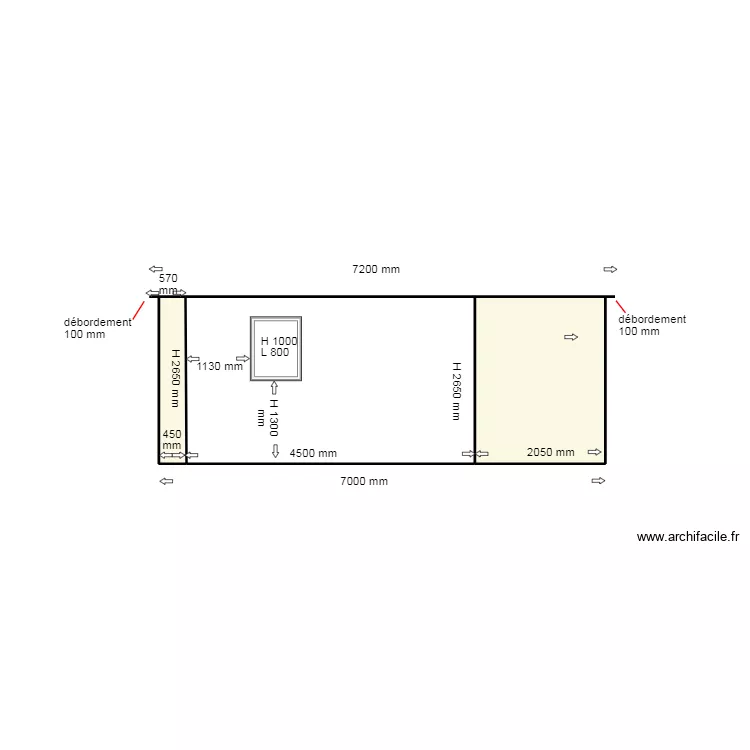 FACADE ARRIERE APRES RENOVATION. Plan de 