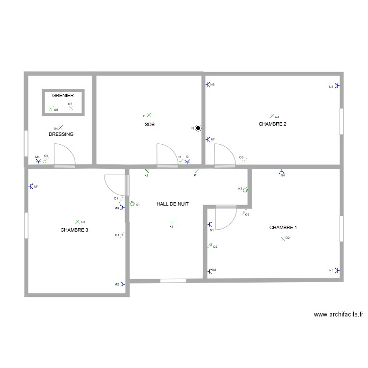 ROMAIN 1ER. Plan de 7 pièces et 91 m2