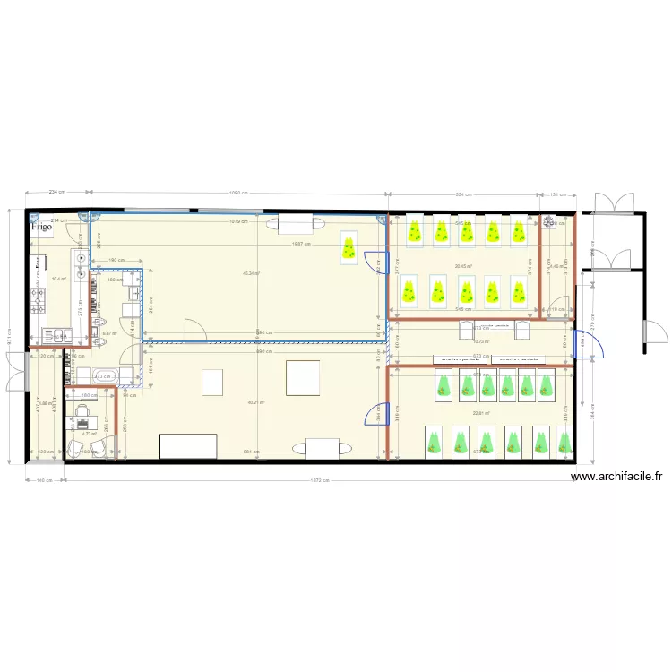creche 21 avec 21 enfants bureau intérieur et passage. Plan de creche 21 avec 21 enfants bureau intérieur et passage. Plan de