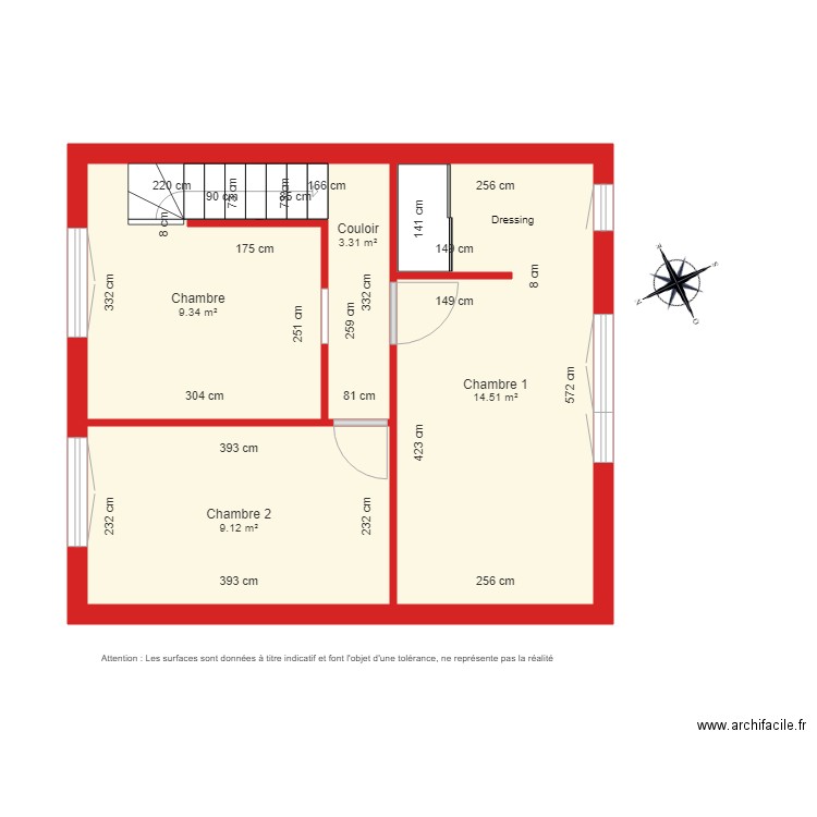 BI 3156 1er étage coté. Plan de 0 pièce et 0 m2