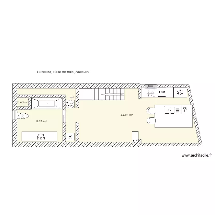 BEGUINETTES    Cuisine salle de bain    SOUS SOL. Plan de 