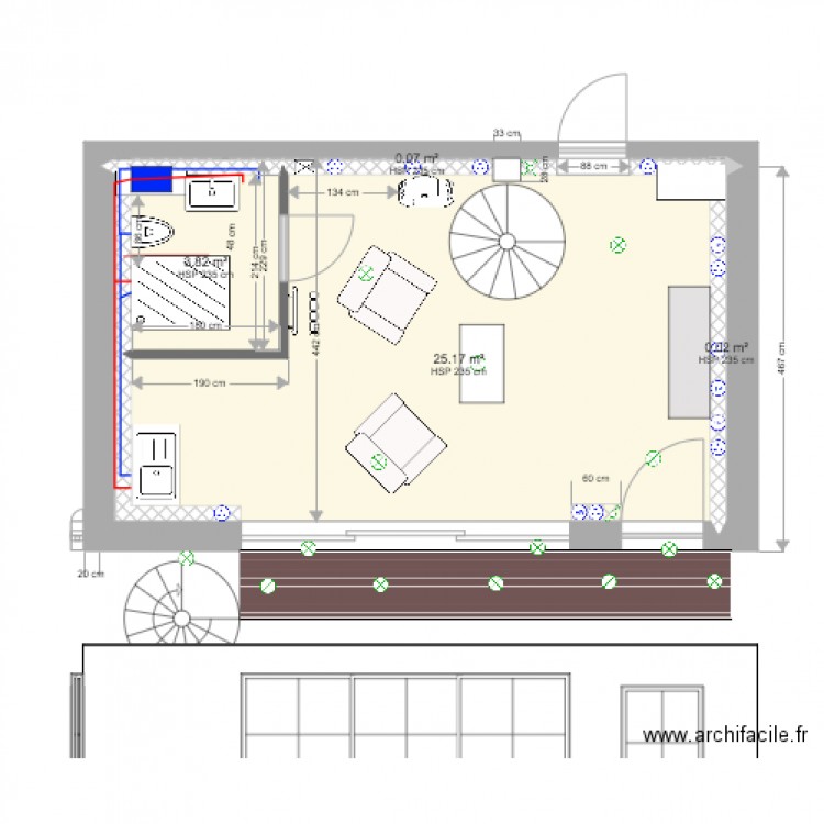 niveau 0 circuit eau. Plan de 0 pièce et 0 m2