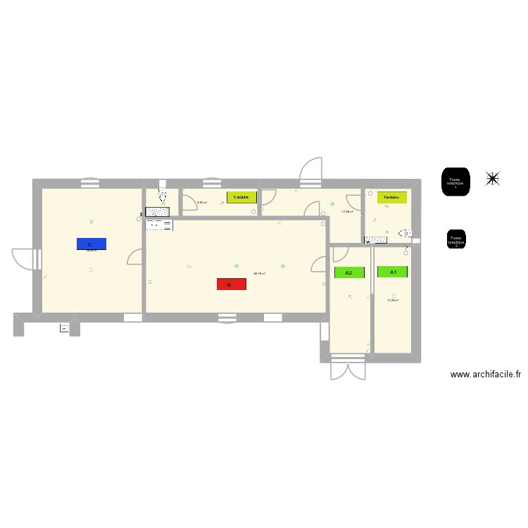 plan atelier maroc électrécité. Plan de 5 pièces et 132 m2