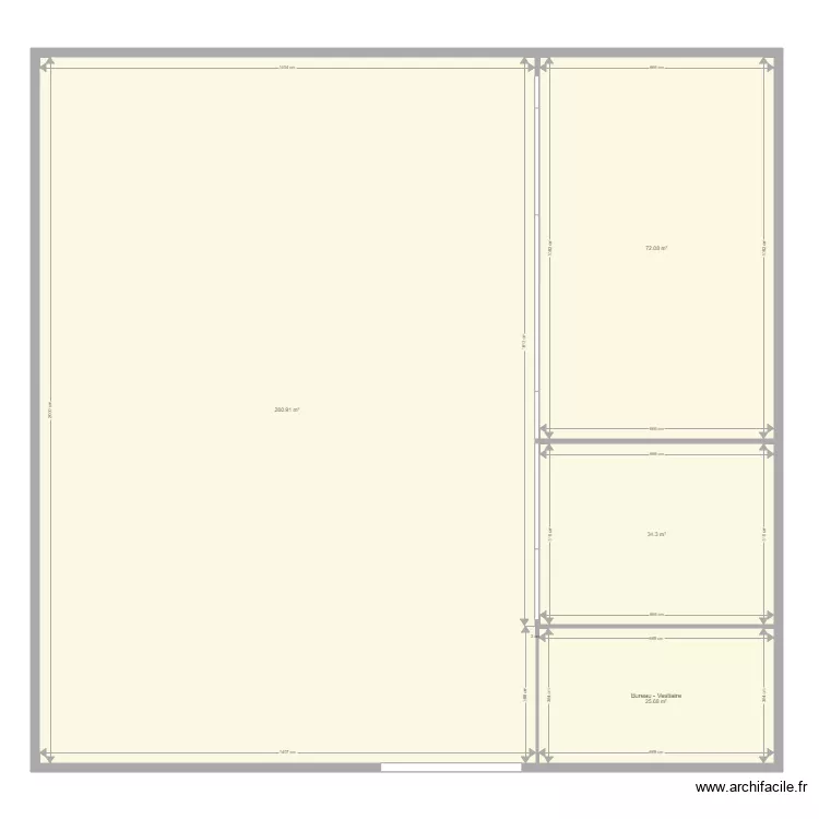 Local stockage. Plan de 